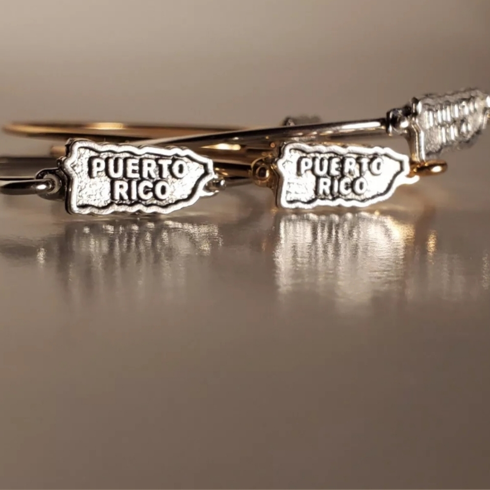 Puerto Rico island map bracelet